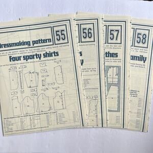 Vintage Designer Sewing Patterns Uncut Lot Of 4 Shirt Robe Summer Casual Jacket